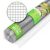 LAINFELD Griglia metallica a maglia fine, 5 x 0,5 m, per aiuole rialzate con maglie di 6,3 mm, filo di coniglio, per voliera, accessori per aiuole rialzate