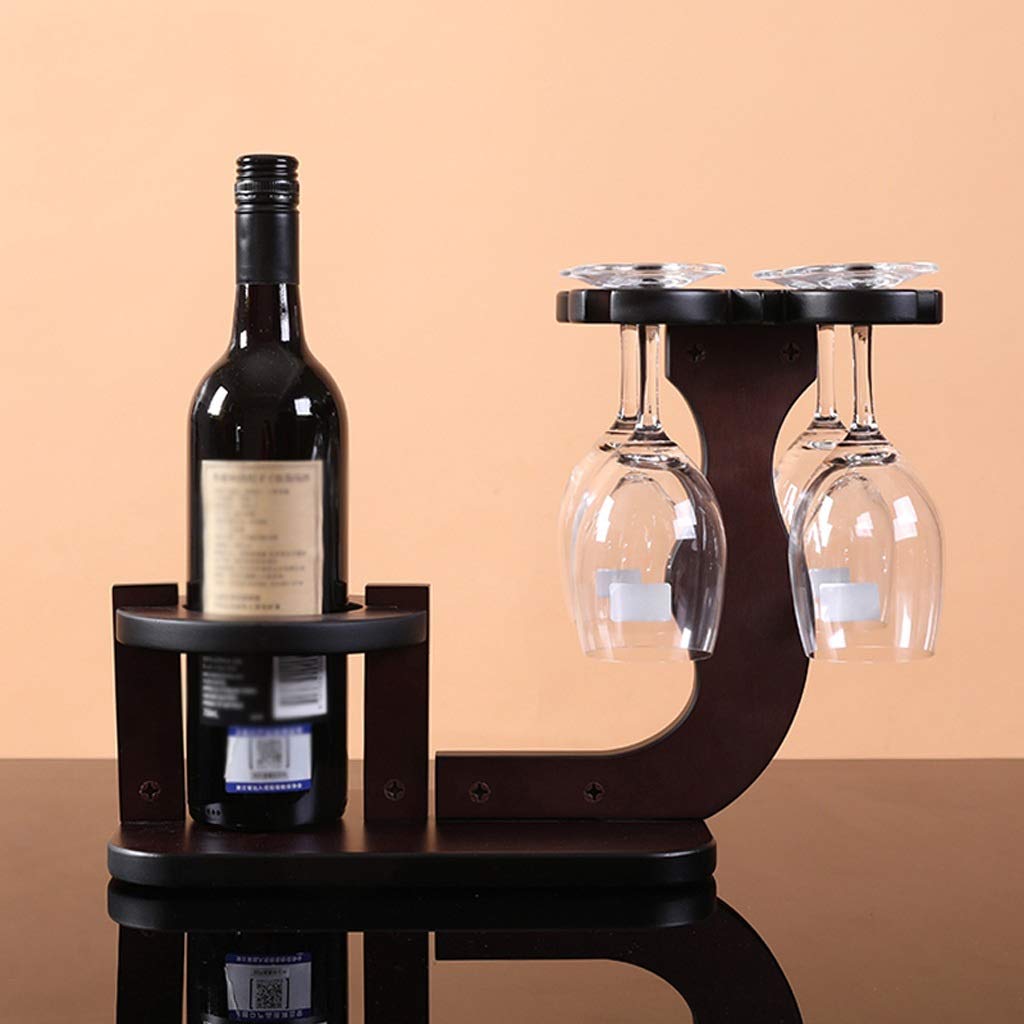 Estante de Vino Simple de Moda, Soporte de Copa de Vino de Madera Maciza, Soporte de Copa de Vino al revés, Adornos de decoración para el hogar y la Sala de Estar