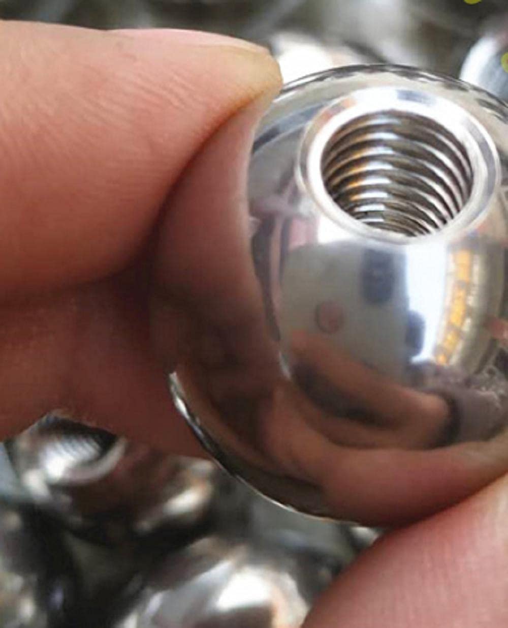 Sfera in acciaio inossidabile M5, sfera in acciaio forata filettata, sfera con impugnatura filettata filettata, sfera a vite serrata a mano-14mm * m5 * 5 pezzi