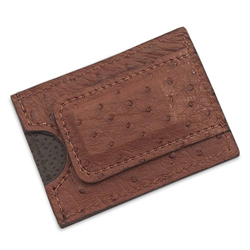 Genuine Ostrich Leather Magnetic Money Clip Wallet Handmade4
