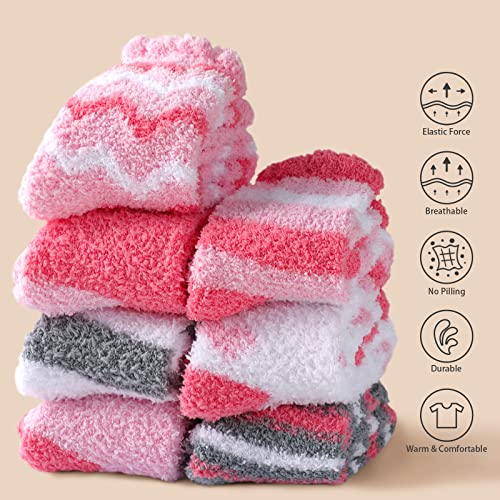 Image of Clothirily Fuzzy Socks for Women, Fluffy Socks Womens, Soft Cozy Slipper Sock for Women, Womens Winter Warm Sleeping Sock