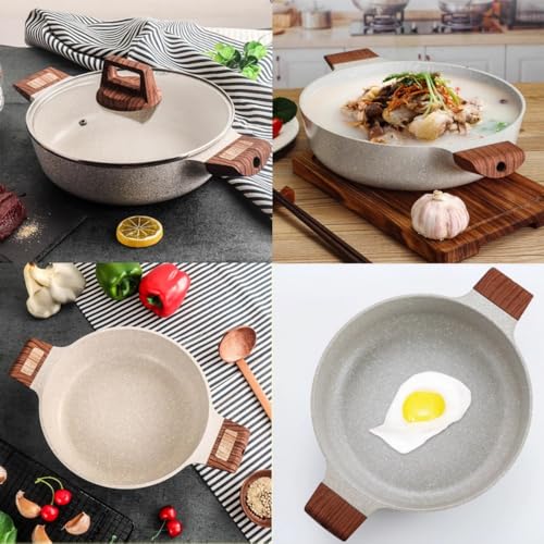 SOLLENT両手鍋 仕切り鍋 二食鍋 しゃぶしゃぶ鍋 お手入れ簡単 卓上鍋 S形鴛鴦鍋 煮物 2種類の味を同時に楽しめる 丈夫 洗いやすい 軽い 辛い 大人用 子供用 すき焼き 1-3人用 (浅いスープ鍋,32cm)