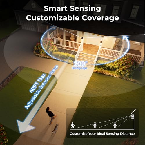 Image of VIANIS Advanced Motion Sensor Light Outdoor, E26 Exterior Lighting Fixtures | Easy-to-Install, Durable Aluminum, Water Glass, Waterproof Large Bronze Porch Lights Outdoor for Porch, Garden, Front Door