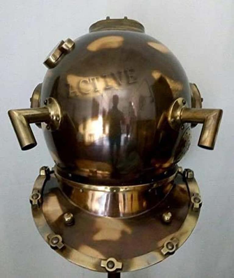 Casco de buceo antiguo de cobre réplica exclusiva Marina de EE. UU. de 18 pulgadas 2