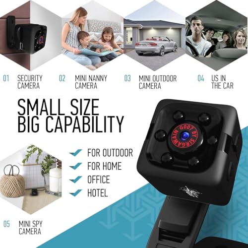 Image of DEATTI Upgraded Mini Spy 1080P Hidden Camera - Portable Small HD Nanny Cam with Night Vision and Motion Detection - Hidden Spy Cam - Indoor Covert Security Camera (DECM38), Wired