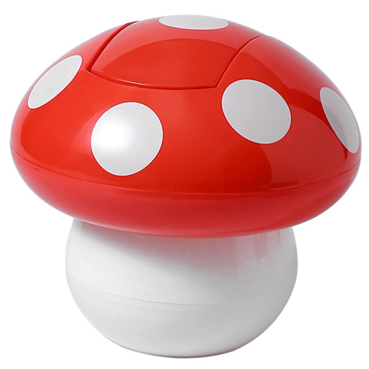 CHILDWEET Cute Mushroom Mini Trash Can with Lid Adorable Kawaii Desktop Garbage Bin for Mini Room Trash Can Tabletop Waste Bin for Bedroom and Office