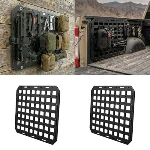 Dasiyoki Rigid MOLLE Panel Wall Mount Organizer ABS 15.7x11 Inch Modular Storage Rack for Truck Bed Garage Trailer Off-Road Tailgate & RV (2 Pack)