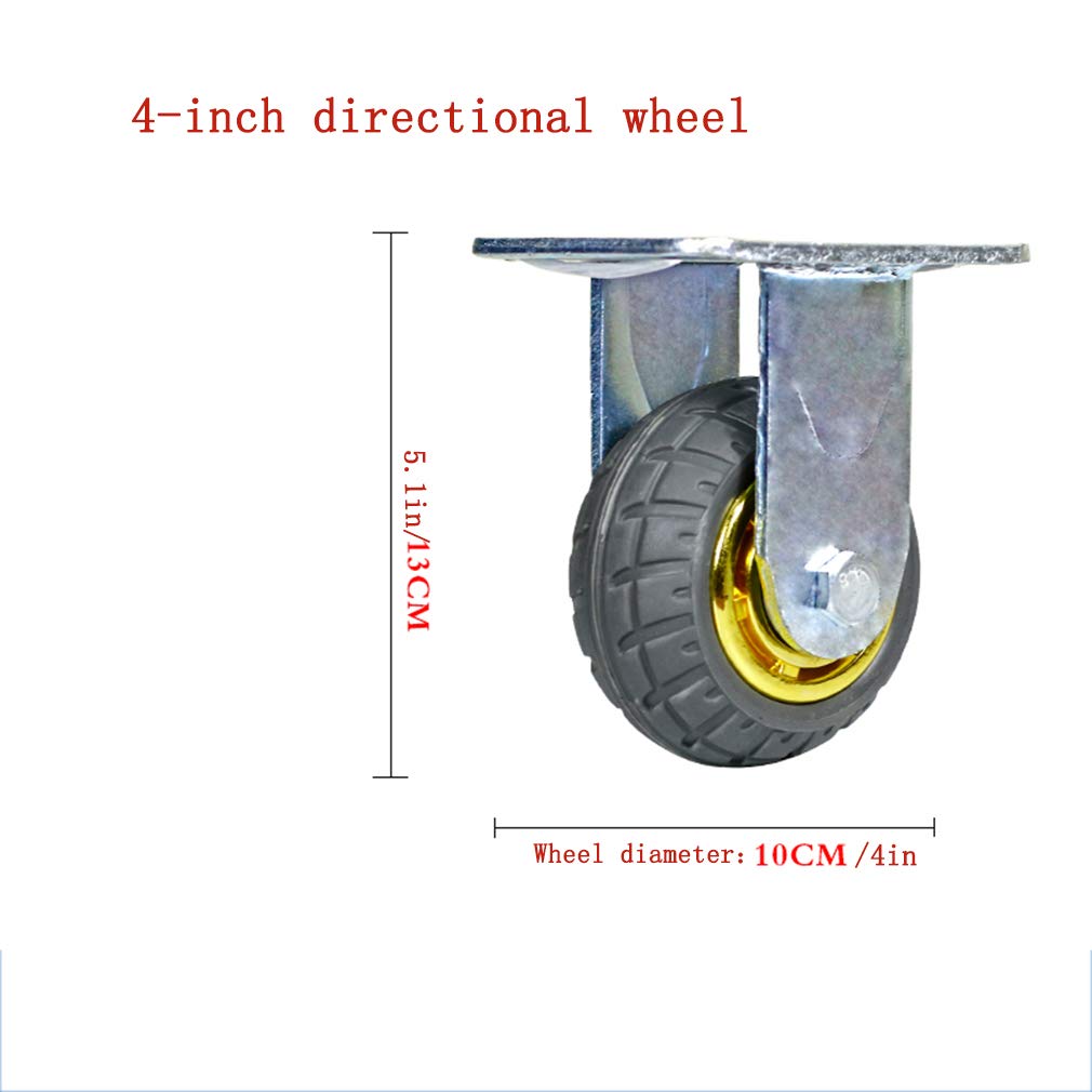 Lenkrolle, Gummirollen Möbelrollen Stumm Trolley Pritschenwagen Richtungsrad Ersatzräder mit Schrauben(4inch)