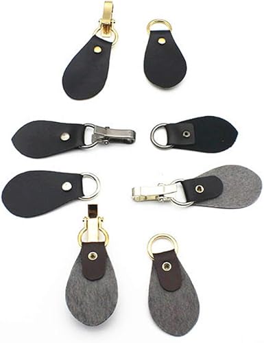 Miniatura 7 de 4 botones de cuero de metal para abrigo, hebilla de cuero, hebilla de cierre de palanca a presión para abrigo, chaqueta, manualidades (Negro)