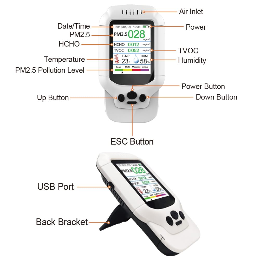 Neuer tragbarer Ozondetektor, multifunktional, intelligent, O3-Ozonmessgerät, Gassensor-Analysator