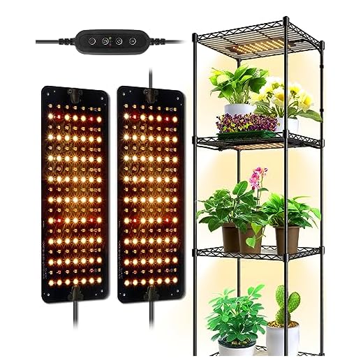 HORIFEN Erstellbar 10W LED Pflanzenlampe Wachstumlampe 2-Stufe Helligkeit für Zimmerpflanzen Hydroponik Gewächshaus 16 Barrina Pflanzenlampen für Zimmerpflanzen, 20W (2 x 10W) Ultra-Dünne Vollspektrum Pflanzenlicht-Panel mit Timer, LED Pflanzenlampe für Hydrokulturen, Keimlinge, Sukkulenten, Blumen und pflanzen, 2er