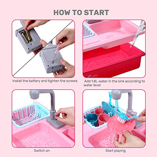 CUTE STONE Color Changing Play Kitchen Sink Toys 18.50(50 Off
