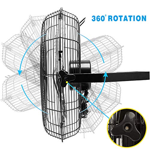 Ken Brown 18 Inch High Velocity Industrial Wall Mounted Fan 4012Cfm 3 Speed For Industrial, Commercial, Residential, And Shop Use - Etl Safety Listed #TOP4
