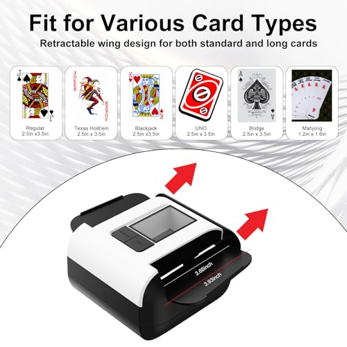 Image of Gelabur Automatic Rechargeable Card Shuffler Machine for 1-2 Decks, Low Noise Dual Mode Electric Card shuffler for Texas Hold'em, Blackjack, Skip-Bo, Phase 10