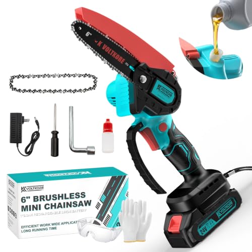 Brushless Mini Chainsaw Cordless 6 Inch, Small Handheld Electric Chain Saw