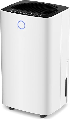 ZAFRO Deshumidificador de 1000 pies cuadrados para el hogar sótano y habitación grande con manguera de drenaje deshumidificador de 25 pintas con
