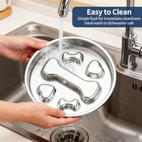 Antischlingnapf Hunde, 22cm Anti Schling Napf Hund 304 Edelstahl Hundenapf Slow Feeder Schlingnapf Hunde Hundenapf Anti Schling Antischlingnapf Katze für Katzen