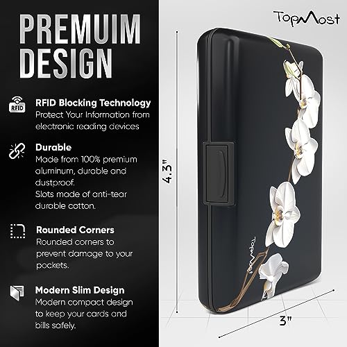 Image of TopMost Aluminum Wallet, Card Case Wallet, Metal RFID Credit Card Holder for Men & Women, 6 Cotton Slots for 10-12 Cards And Bills, Rfd Protective, Orchid, Small, Card and Bills Holder