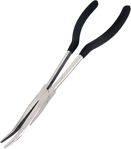 Juego de alicates de 1 pieza de 11 pulgadas de largo alcance, juegos de alicates de punta de aguja larga, ángulo de 25 grados, diseñado para