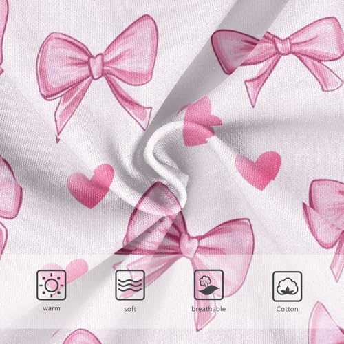Wusikd Pink Bows Girls' Underwear Cotton Hearts Girls Briefs Soft Toddler Underwear 2T3