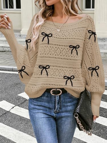 Image of Cakulo Womens Off Shoulder Oversized Pullover Knit Sweater