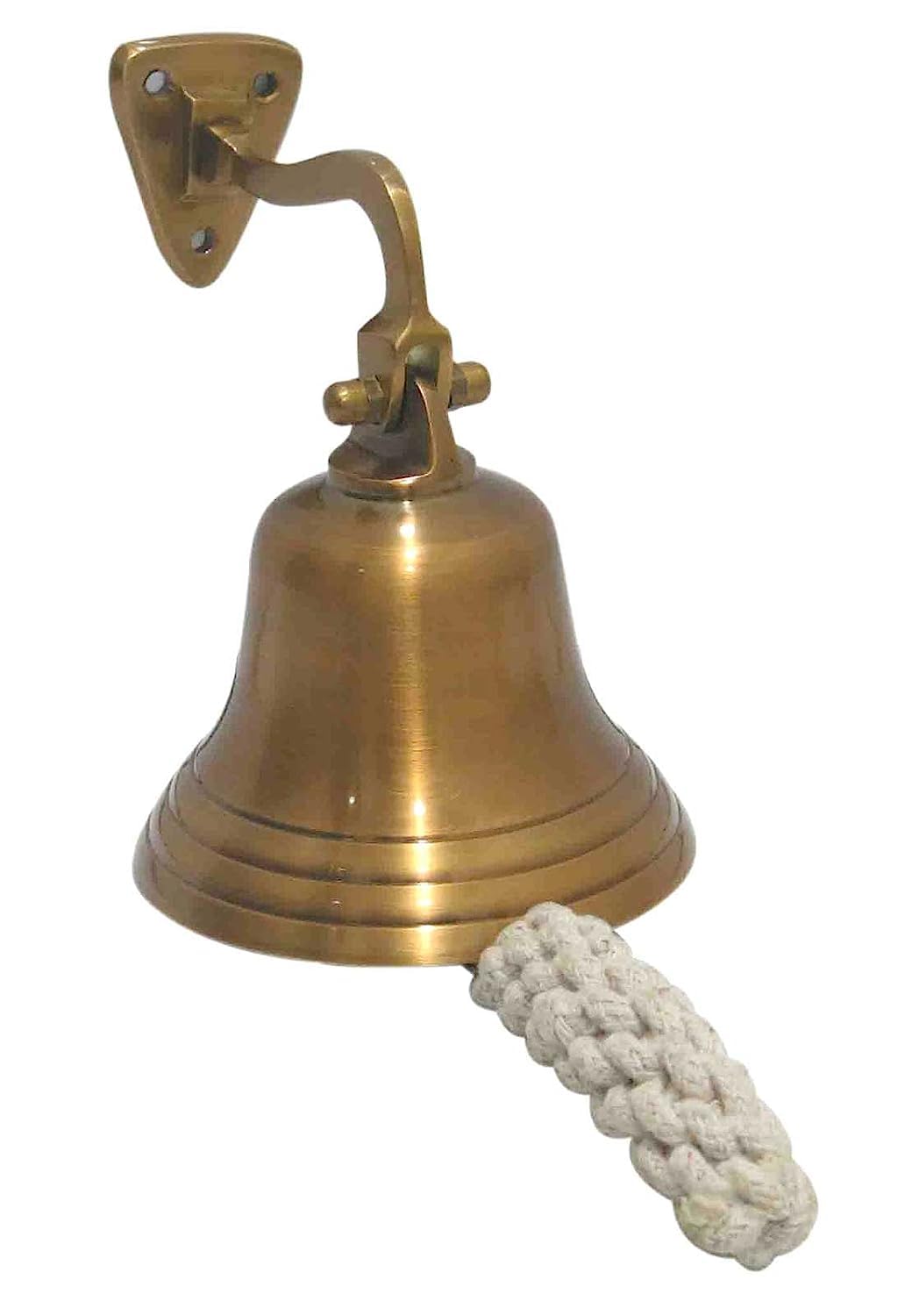 ART N CRAFT 4-Inch Brass Wall Hanging Bell – Antique Brown Ship Bell for Home Décor, Classic Vintage-Style Door Bell, Ideal Gift for All Occasions