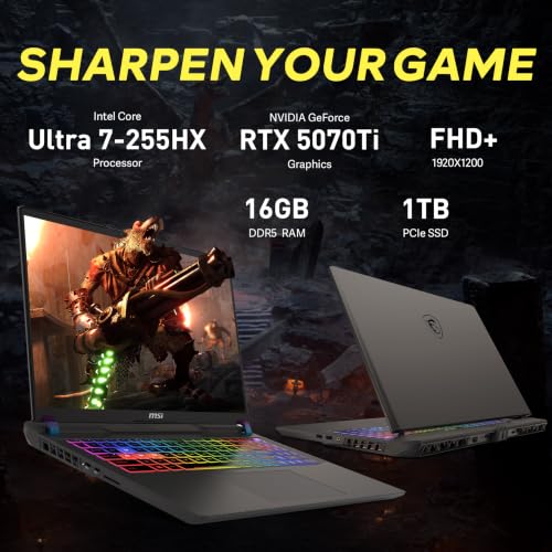 Image of msi Vector 16 HX AI 16 inch FHD+ Gaming Laptop, Intel Core Ultra 7 255HX, RTX 5070Ti 12GB GDDR7, 16GB DDR5, 2TB Storage(1TB SSD+1TB Docking Station Set), WiFi 6E, Backlit Keyboard, Win 11, Gray