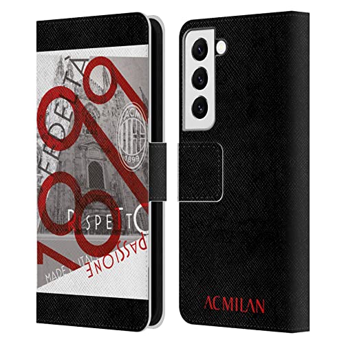 Carcasa AC Milan Samsung S22 5G Funda de Cuero Elegante con Tarjetero