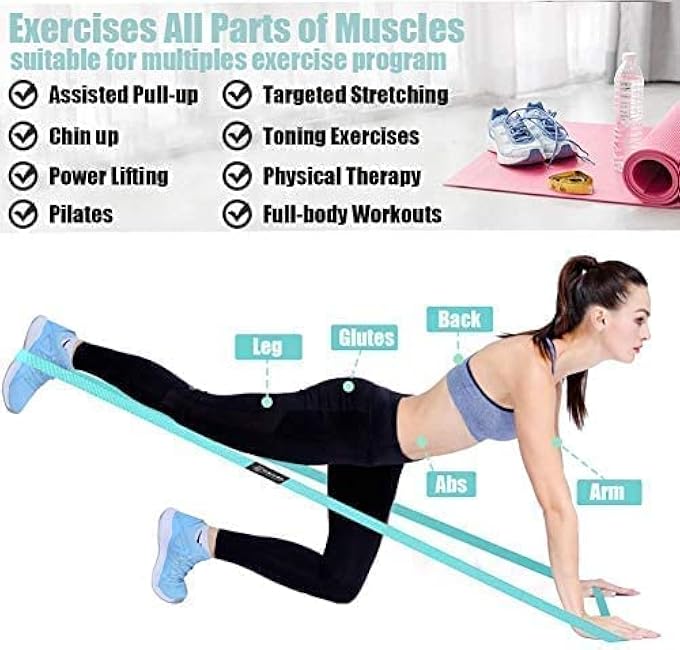 Long Resistance Bands for Working Out Women, Fabric Resistance Band, Stretch Bands for Exercise Bands Resistance Bands Set for Physical Therapy, Elastic Bands for Exercise, Ligas para Hacer Ejercicio