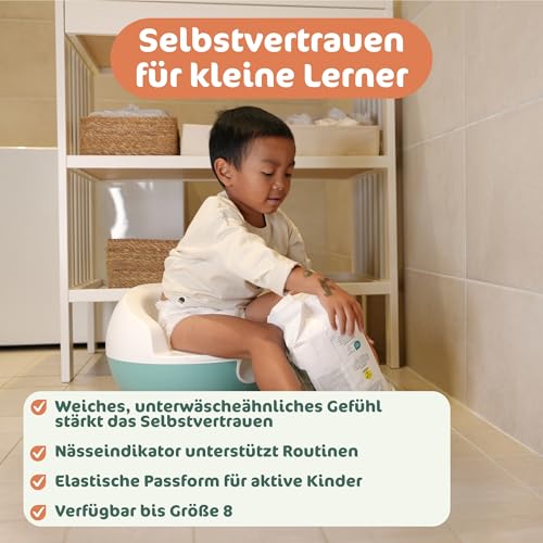 Naty FreeMovers Baby Pants Windeln | Windelhöschen zertifiziert hautverträglich | Weich & ohne Duftstoffe | Saugstark & Auslaufsicher | Dermatologisch getestet | Größe 7 (16+ kg) | 64 Stück