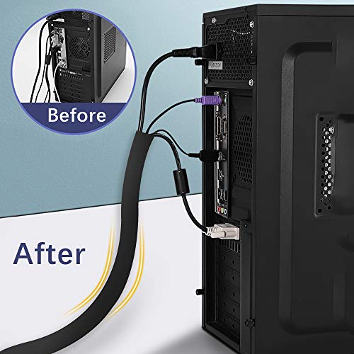 Migeec Cable Management Sleeve, 4 Packs Cord Organizer Cable Hider For Tv Computer Home Entertainment Laptop, Black Wire Organizer And Cable Cover, 20 Inch #TOP3