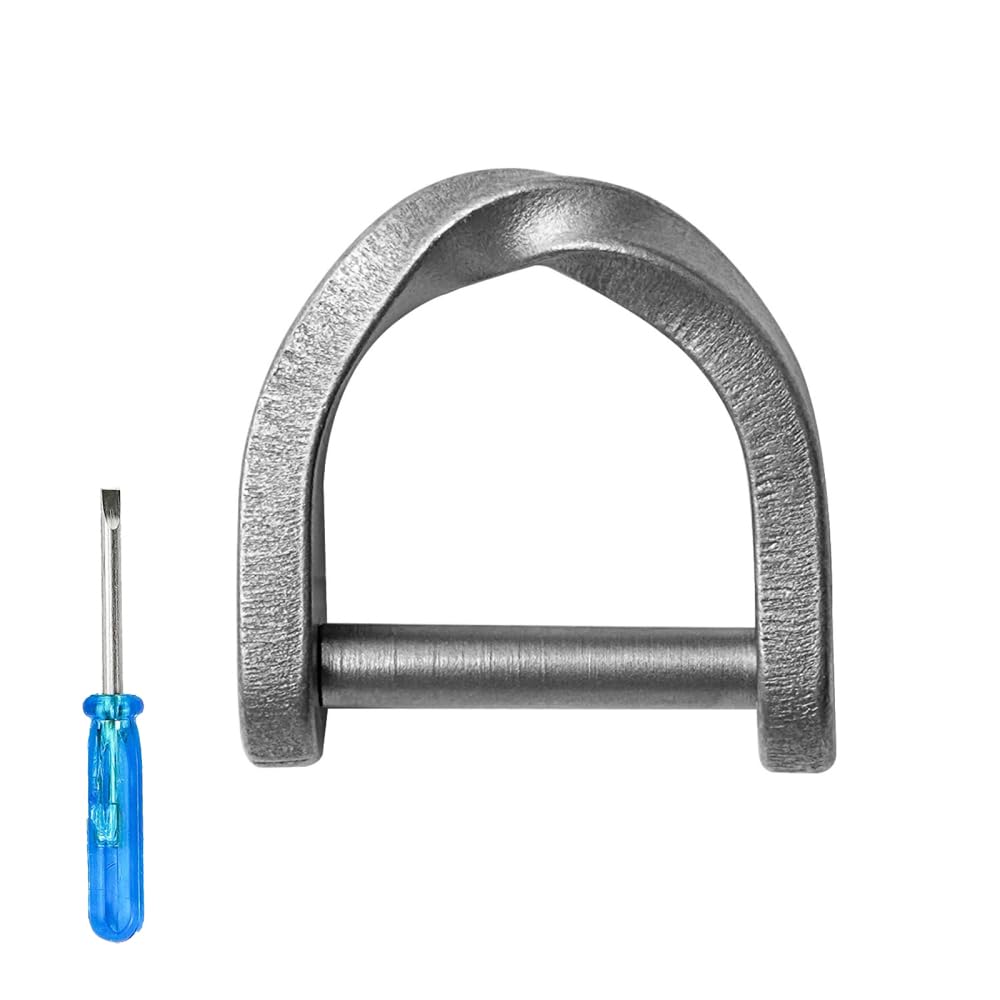 MiOYOOW Key D-Ring, TC4 Titanium Horseshoe Clasp Lightweight Car Keys Shackle for Door Vehicle Keyrings Buckle Storage