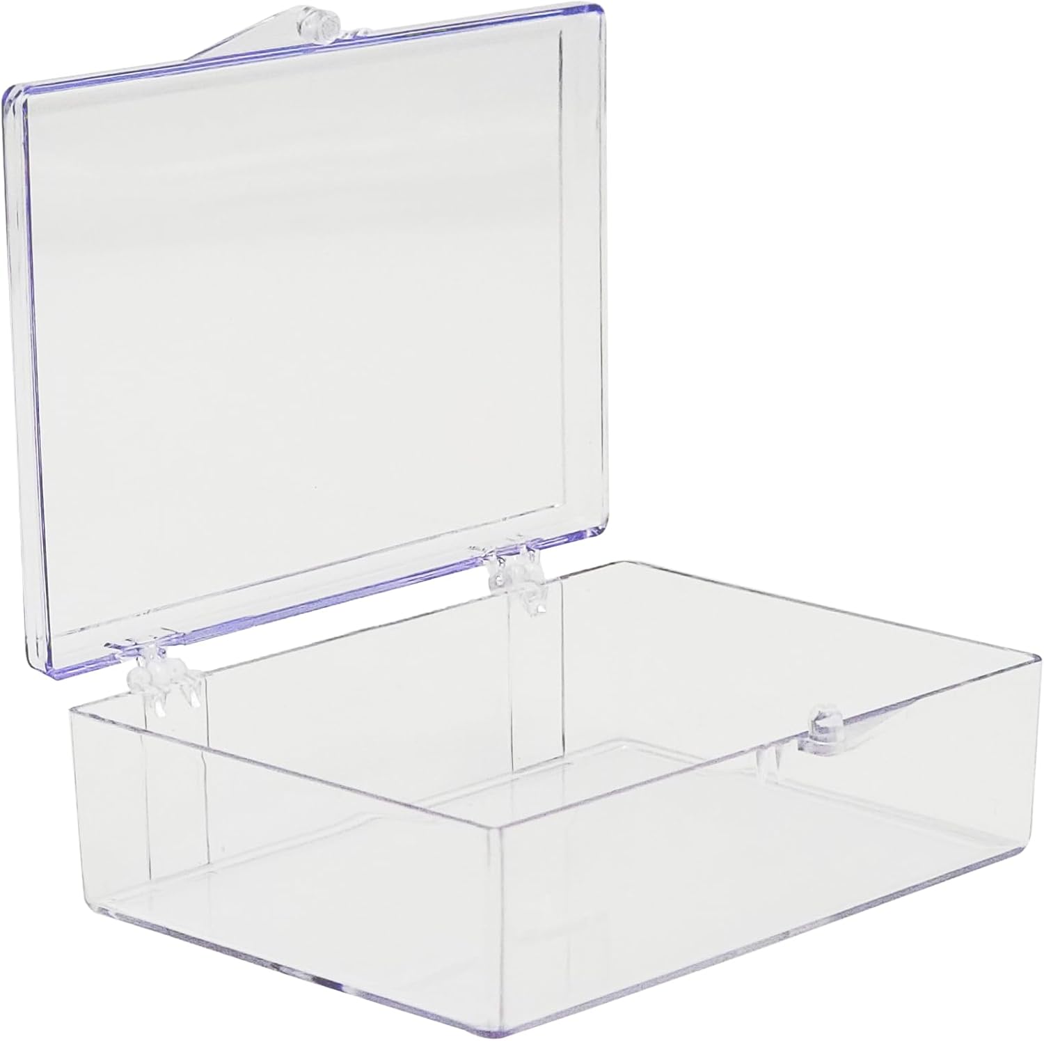 Clear Hard Plastic Hinged Lid Box, Trading Card Storage Box and Display Case for Collectibles, 3 1/2" L x 2 9/16" W x 1" H, 10 Boxes, Made in USA 3.5" x 2.56" x 1.0" 10.0