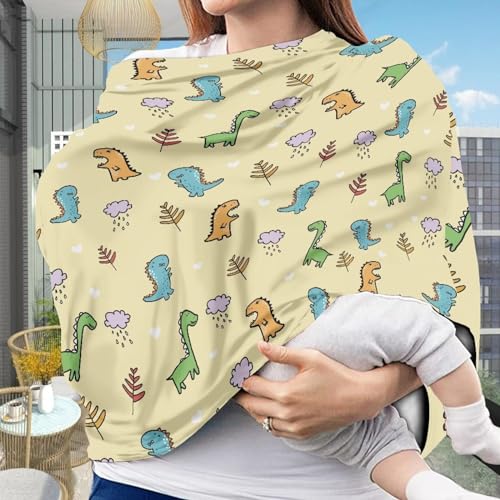 Image of Cute Dragon Multi-Purpose Baby Car Seat Cover Dust Cover Breathable Sun-Proof Infant Stroller Cover Privacy Protection Soft Multifunctional Breastfeeding Shawl