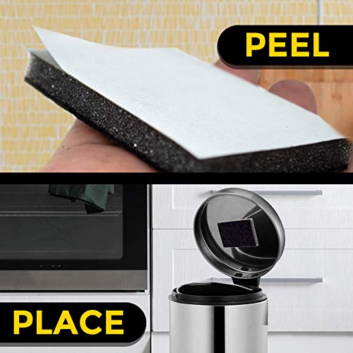 Trash Can, Diaper Pail, Garbage Bin Deodorizer | Works With Itouchless, Dekor, Munchkin, Diaper Genie, Ubbi | 100% Natural Activated Carbon Patch | 2 Pack | Chemical & Fragrance Free Odor Eliminator #TOP4