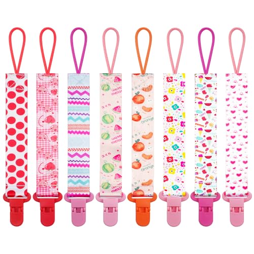 Aolso Ciuccio Catena per Bambini, 8 Pezzi Catenella Portaciuccio, Catena per Ciuccio per Neonato per Nascita Battesimo...