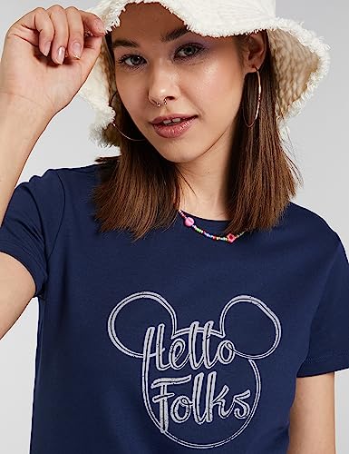 Image of Amazon Brand - Symbol Women's Graphic Cotton Half Sleeve Round Neck Regular Fit T-Shirt (Disney Assorted Prints) (Available in Plus Sizes)
