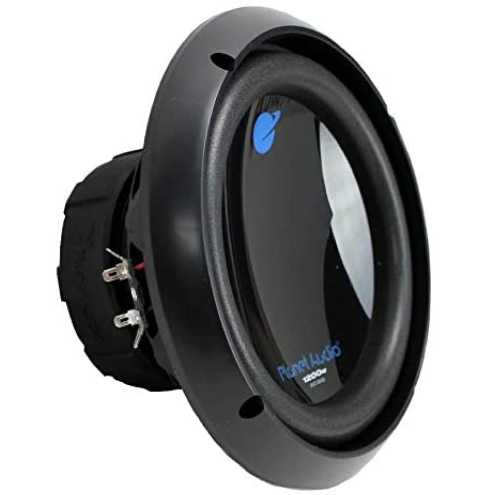 SET PER PLANET AUDIO AC8D 1 subwoofer da 20 cm 200 mm 8" 600 watt rms e 1200 watt max dvc dual voice coil doppia bobina 4 ohm per auto o in cassa + anello, 1 pezzo