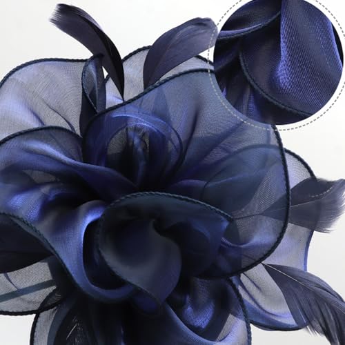 Image of DRESHOW Fascinators Hat Tea Party Headwear Ribbons Feathers on a Headband and a Clip for Women
