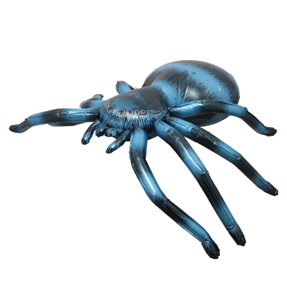 RUIANSI Self standing 4D Giant Dinosaur whale Spider scorpion Party Foil Balloon Helium Tyrannosaurus Triceratops Stegosaurus dragon birthday deco party supplies boy kids cartoon toys (4D spider Blue)