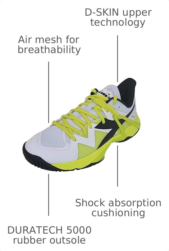 Image of Diadora Mens B.Icon 2 Ag Tennis Sneakers Shoes - Red, Yellow