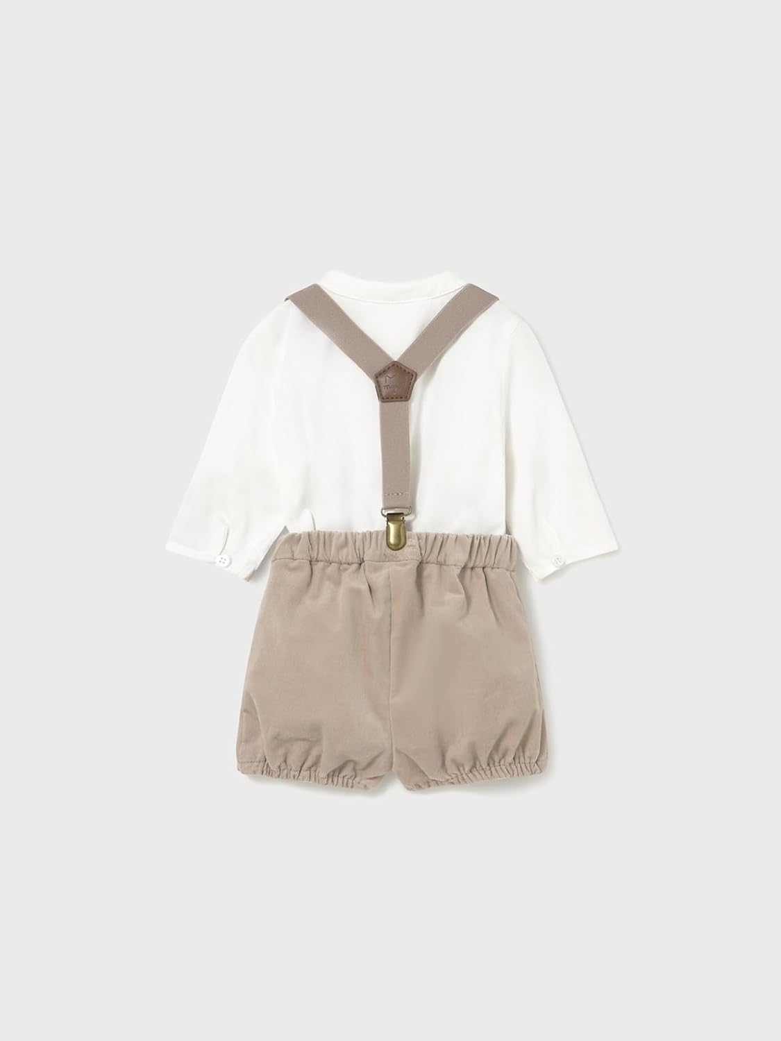 Mayoral Shorts with Suspender Set for Baby-Boys Light beig