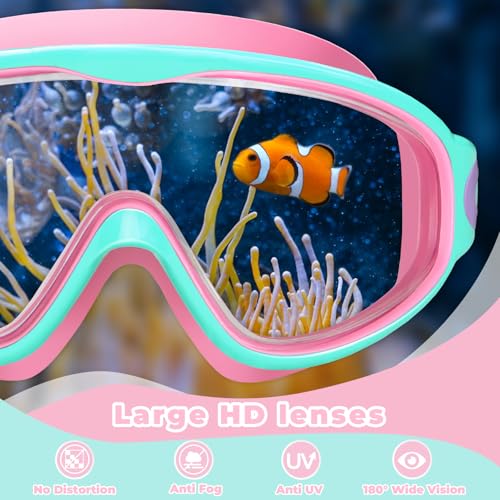 Image of Keary 2 Pack Kids Swim Goggles for 3-15 UV Protection Anti-Fog Pool Water Swimming Goggles for Boys Girls Youth Toddler
