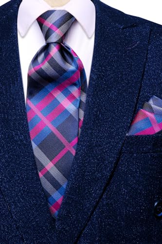 Hi-Tie Silk Paisley Necktie and Pocket Square Cufflinks Set
