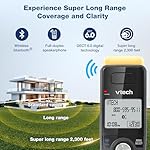 VTech IS8128-41 Super Long Range 4-Handset DECT 6.0 Cordless Phone for Home with Answering Machine, 2300 ft Range, Call Blocking, Bluetooth Connect to Cell, Intercom - Image 2