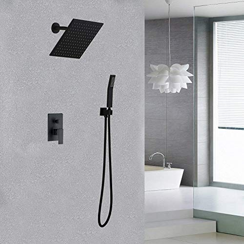 Système de douche 8 pouces colonne noire avec accessoires de douche complets - 4