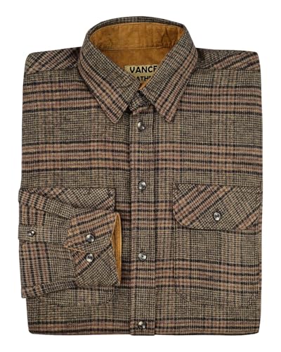 Men's Long Sleeve Plaid Button Down Casual Flannel Shirt, for Men Soft 100% Cotton, Corduroy Cuffs2