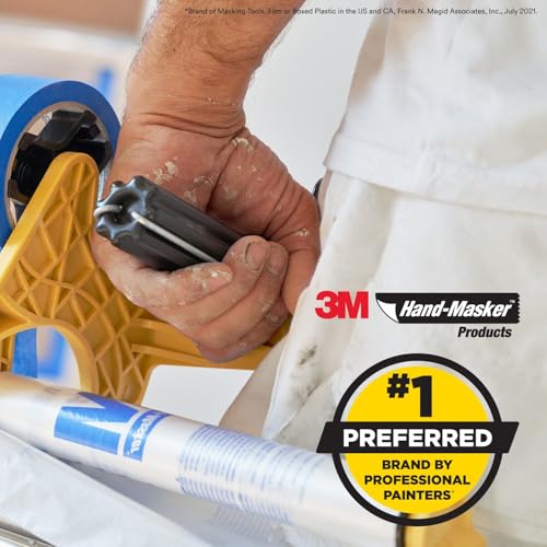 Image of 3M Hand-Masker Painter's Plastic Plus, 9 x 400-Feet, MFB-9 | Masking Film, Protects Surface From Paint Splatters, Drips, Roller Mist or Spray, Lacquer and Solvent Resistant