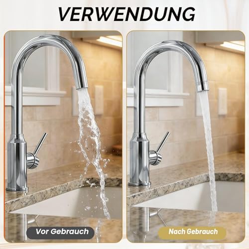 4 Stück Strahlregler, M22 Perlatoren für Wasserhähne mit 4 Dichtungen Wasserhahn Sieb mit Chrom-Messing-Gehäuse Innengewinde wassersparend für Bad Küche