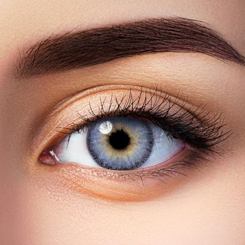 Aricona Farbige Kontaktlinsen mit Stärke Blau -3 75 Dioptrien Brillante Augenfarbe & klare Sicht mit den natürlichen Farblinsen für Brillenträger mit Premium Hydrogel